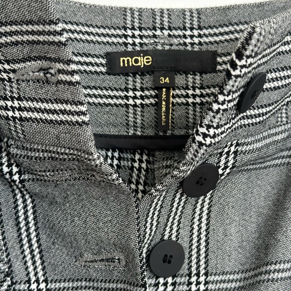 Maje plaid shorts size 34 eq to size 2 reference make size chart - Picture 5 of 9